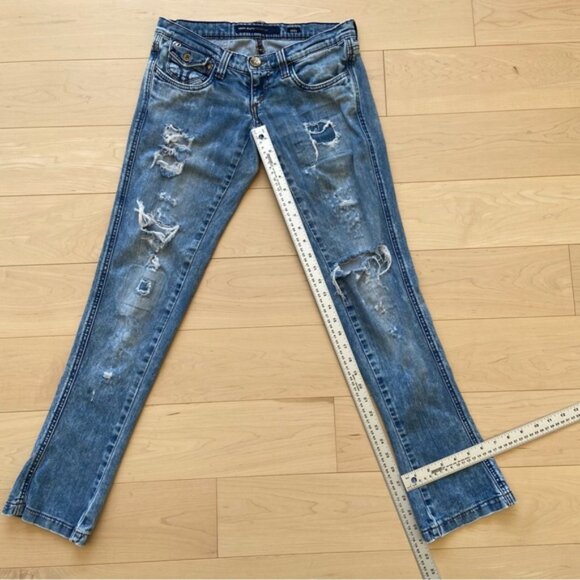 Miss Sixty jeans Style Shock ripped destroyed denim low rise slim straight 28 - Picture 7 of 12